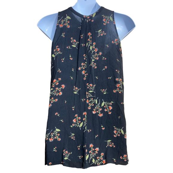 FREE PEOPLE snap out of it black floral sleeveless mini dress with pockets - XS - Picture 2 of 15